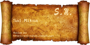 Sal Miksa névjegykártya